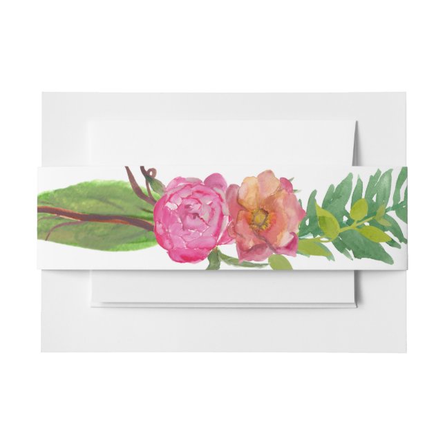 Farbenfrohe florale Hochzeitsband Einladungsbanderole (Vorderseite Beispiel)