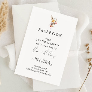 Farbenfrohe florale Hochzeitsempfangskarte Begleitkarte