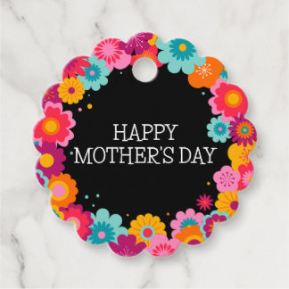 Farbenfrohe florale lustige Mutter Tag Geschenkanhänger