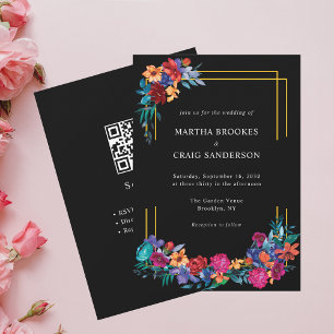 farbenfrohe, florale mexikanische Fiesta Wedding E Einladung