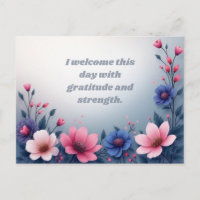 Farbenfrohe florale Motivation Dankbarkeit und Stä