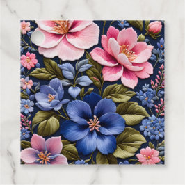 Farbenfrohe florale Needlepoint Art-Geschenk-Tags Geschenkanhänger