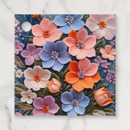 Farbenfrohe florale Needlepoint Art-Geschenk-Tags Geschenkanhänger