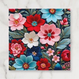 Farbenfrohe florale Needlepoint Art-Geschenk-Tags Geschenkanhänger