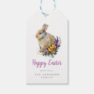 Farbenfrohe Florale Ostern Geschenkanhänger