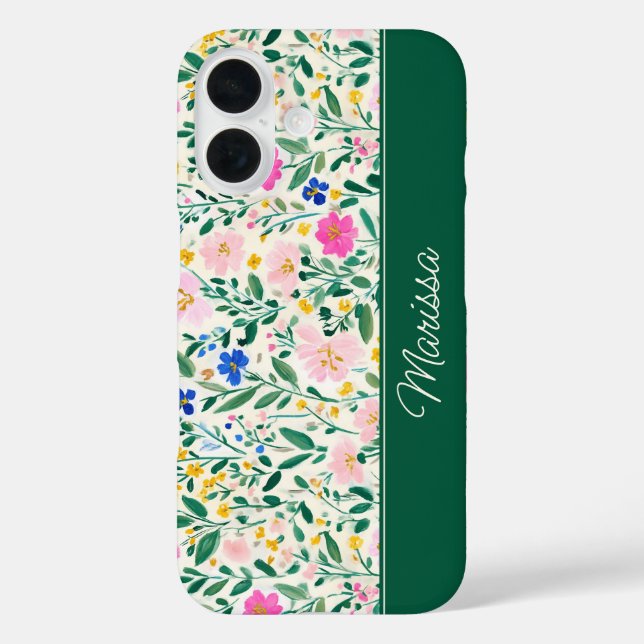 Farbenfrohe Florale Personalisierung Case-Mate iPhone Hülle (Rückseite)