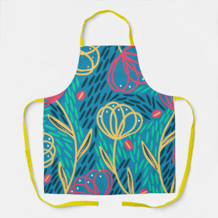 Farbenfrohe Florale Rosa Mint Blau Gelb Gärtner Schürze