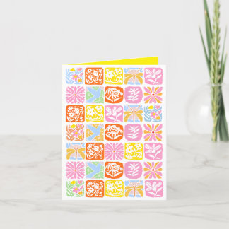 Farbenfrohe florale Tile Botanische Folk Whimsical Ankündigung