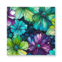 Farbenfrohe florale Tinte Art Geschenk Tags
