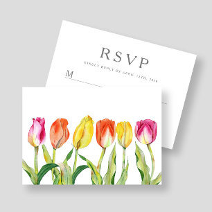 Farbenfrohe florale Wasserfarbe Ostern RSVP Karte