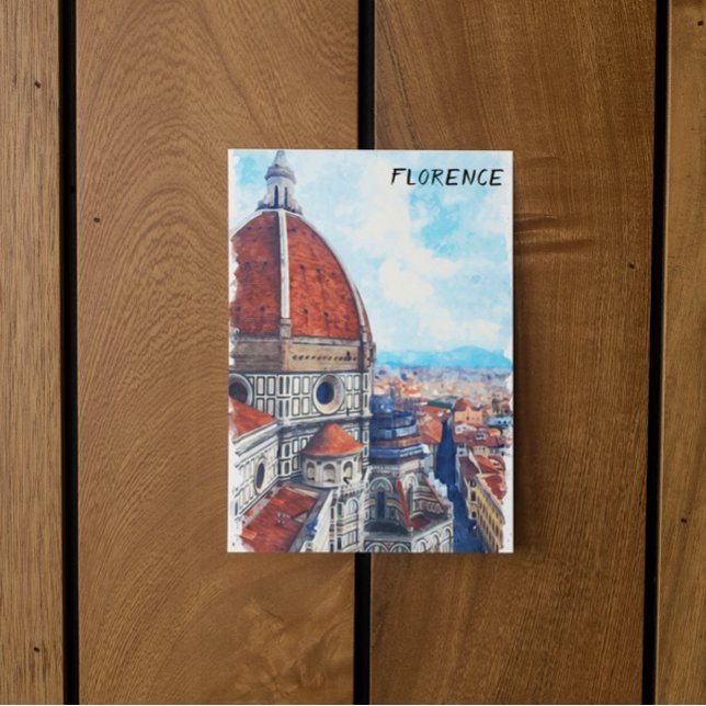 Farbenfrohe Florenz Italien Duomo Kathedrale Postkarte (florence duomo watercolor postcard)