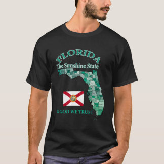 Farbenfrohe Florida Staat Landkreis Karte mit Nick T-Shirt