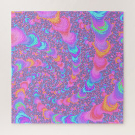 Farbenfrohe Fluoreszenz-Trippy-Fraktal Spirale Puzzle