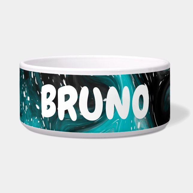 Farbenfrohe Flüssigkeit Art Abstrakt Marmor Person Napf (Vorderseite)