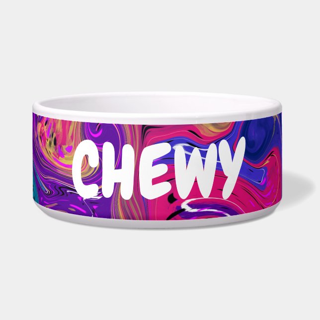 Farbenfrohe Flüssigkeit Art Abstrakt Marmor Person Napf (Vorderseite)