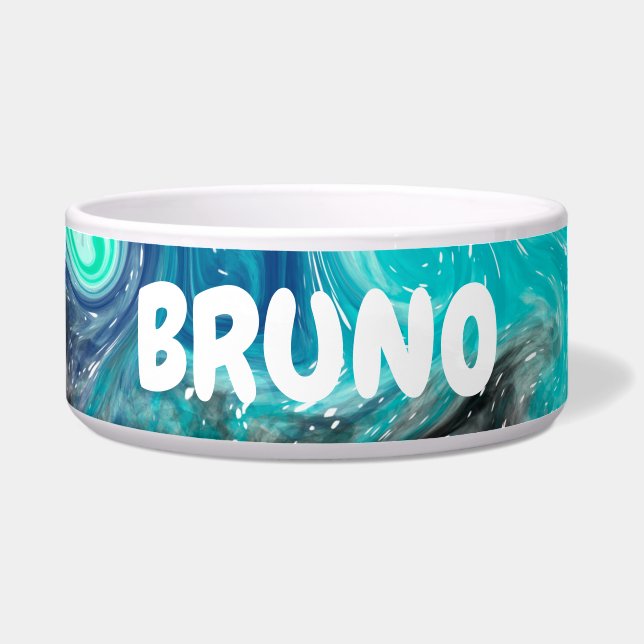 Farbenfrohe Flüssigkeit Art Abstrakt Marmor Person Napf (Vorderseite)