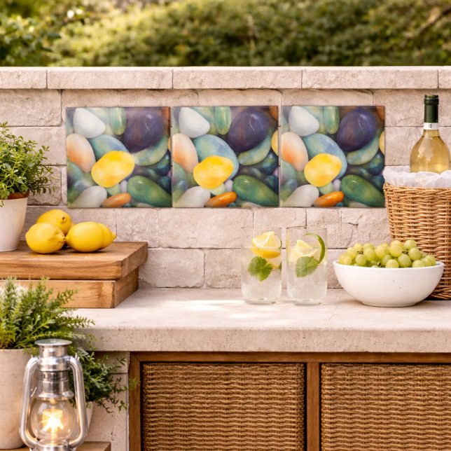 Farbenfrohe Flusssteine Bunte Kieselsteine Fliese (Von Creator hochgeladen)