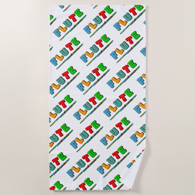 Farbenfrohe Flute Strandtuch (Vorderseite)