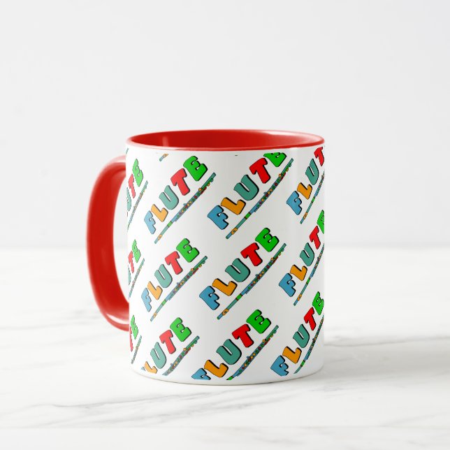 Farbenfrohe Flute Tasse (Vorderseite Links)
