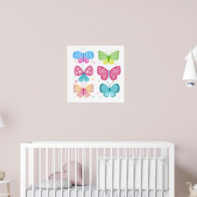 Farbenfrohe Flutter-Freunde Poster (Kinderzimmer 2)
