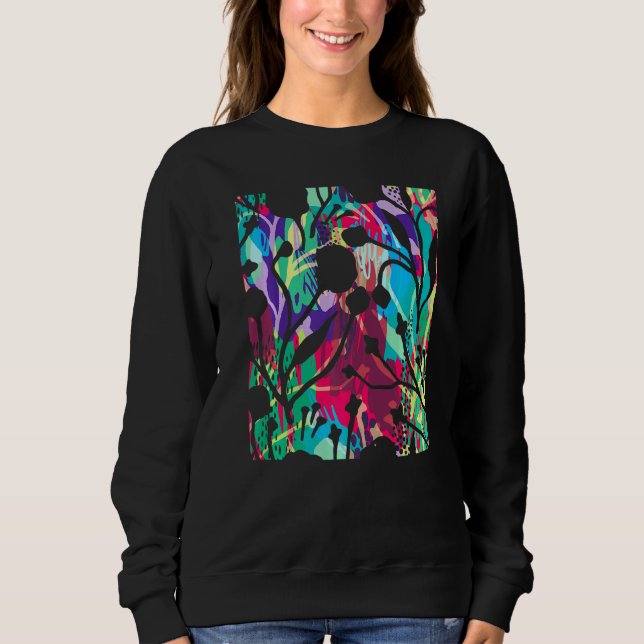 Farbenfrohe Foliage Kunstgärten Blume Kunst, Dicht Sweatshirt (Vorderseite)