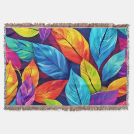 Farbenfrohe Foliage Muster Decke