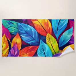 Farbenfrohe Foliage Muster Strandtuch