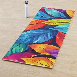 Farbenfrohe Foliage Muster Yogamatte
