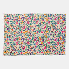 Farbenfrohe Folkloregruppen \ Vögel Geschirrtuch