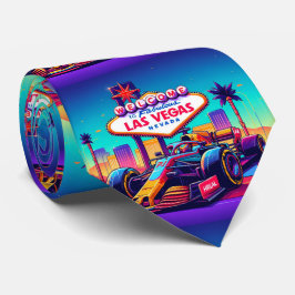 Farbenfrohe Formel 1 Rennwagen 5 Las Vegas Krawatte