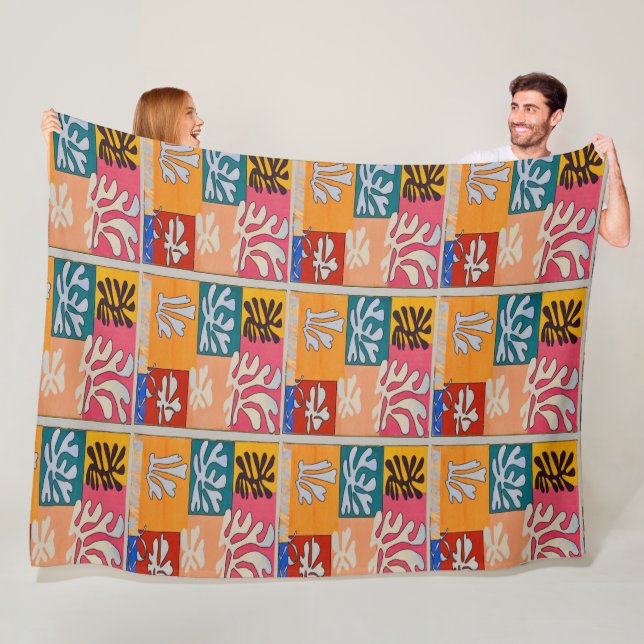 Farbenfrohe Formen im Matisstil Fleecedecke (Beispiel)