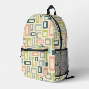 Farbenfrohe Formen im Mid-Century-Stil Bedruckter Rucksack
