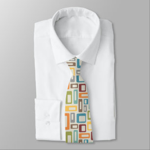 Farbenfrohe Formen im Mid-Century-Stil Krawatte