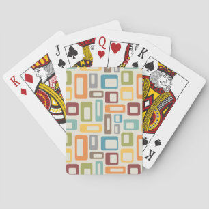 Farbenfrohe Formen im Mid-Century-Stil Spielkarten