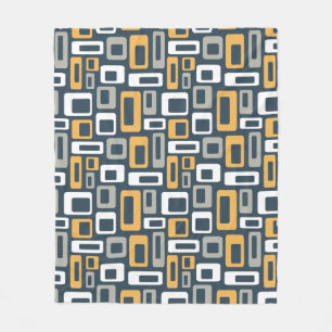 Farbenfrohe Formen im Stil des Mitteljahrhunderts Fleecedecke