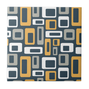 Farbenfrohe Formen im Stil des Mitteljahrhunderts Fliese