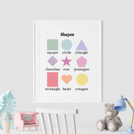 Farbenfrohe Formen pädagogisches Poster