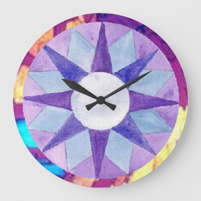 Farbenfrohe Formen Uhr (Vorderseite)