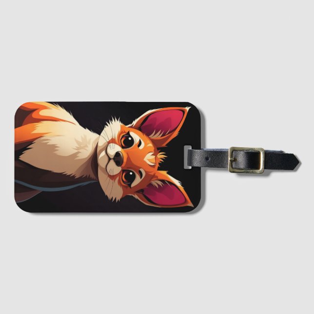 Farbenfrohe Fox Art Vibrannt Gepäckanhänger (Vorderseite (Horizontal))