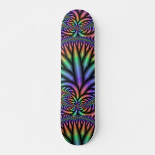 Farbenfrohe Fraktal Pflanze II Skateboard