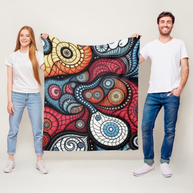 Farbenfrohe Fraktal Spirituosen Fleecedecke (Beispiel)