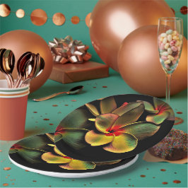Farbenfrohe Frangipani Blume Paper Plate Pappteller