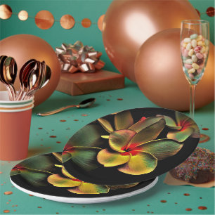 Farbenfrohe Frangipani Blume Paper Plate Pappteller
