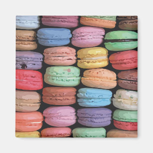 Farbenfrohe französische Macaron-Muster Magnet
