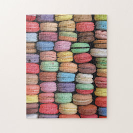 Farbenfrohe französische Macaron-Muster Puzzle