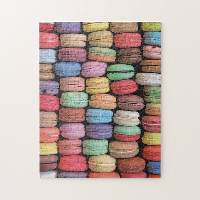 Farbenfrohe französische Macaron-Muster Puzzle (Vertikal)