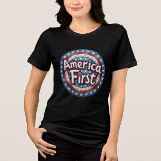 Farbenfrohe Freiheit: Amerika zuerst Tri-Blend Shirt
