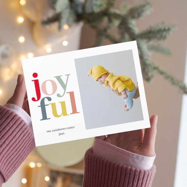 Farbenfrohe Freude und Foto | Happy Holidays Postc Postkarte (Von Creator hochgeladen)