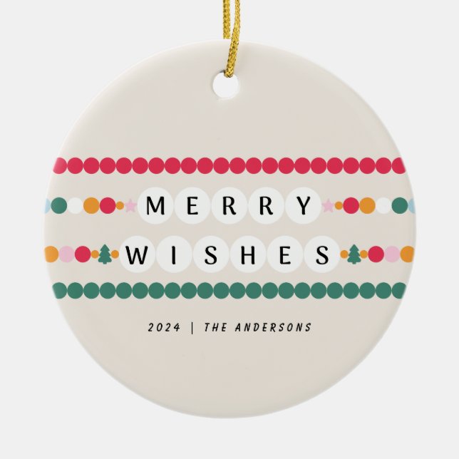 Farbenfrohe Freundschaft Bracelet Merry wünscht fr Keramik Ornament (Vorne)