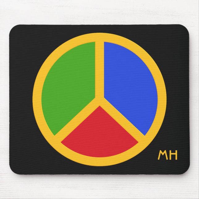 Farbenfrohe Friedenssignatur, benutzerdefiniertes  Mousepad (Vorne)
